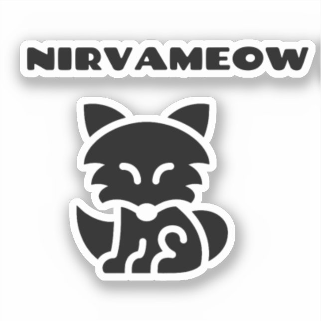 NIRVAMEOW, Pegatina de vinilo de corte Personaliza (Anverso)