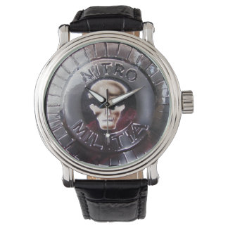 NITRO MILITIA reloj de cuero negro