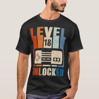 Nivel 18 Camiseta desbloqueada 18º cumpleaños del