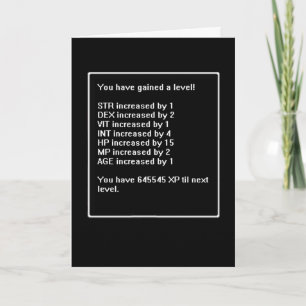 Nivel encima de la tarjeta de cumpleaños