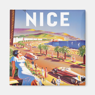Niza imán de viaje vintage