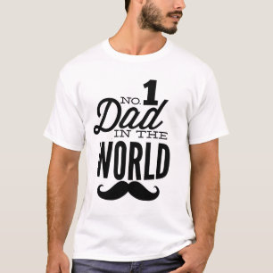No. 1 papá en la camiseta del bigote del mundo