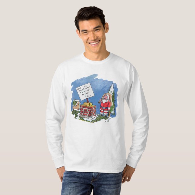 No a la camiseta blanca de manga larga (Anverso completo)