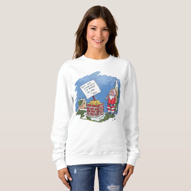 No a la sudadera blanca de Santa Mujeres (Anverso completo)
