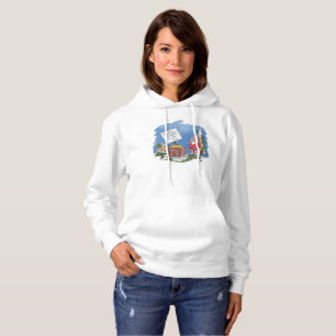 No a la sudadera blanca encapuchada