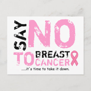 no a la tarjeta postal de cáncer de mama