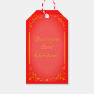 "No abras hasta que Navidades" Etiqueta de regalo