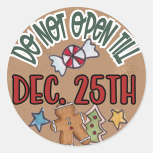 No abrir hasta el 25 de diciembre Pegatina