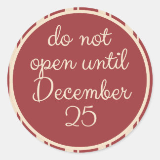 No abrir hasta el 25 de diciembre Pegatinas de Sca