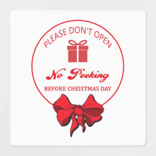 No abrir hasta la pegatina de Navidad