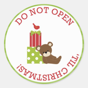 No abrir hasta las pegatinas navideñas