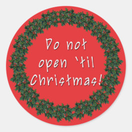 No abrir hasta las pegatinas navideñas de Scarebab