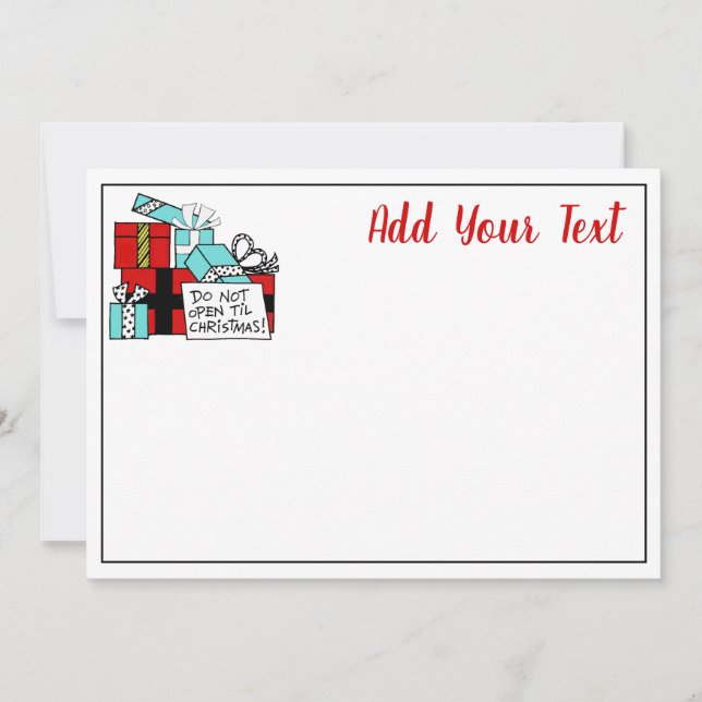 No abrir hasta que Navidad presente navidad (Anverso)