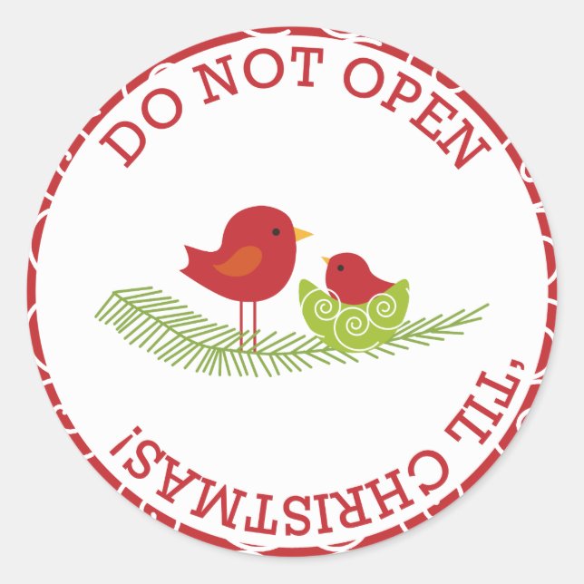 No abrir las pegatinas navideñas (Anverso)