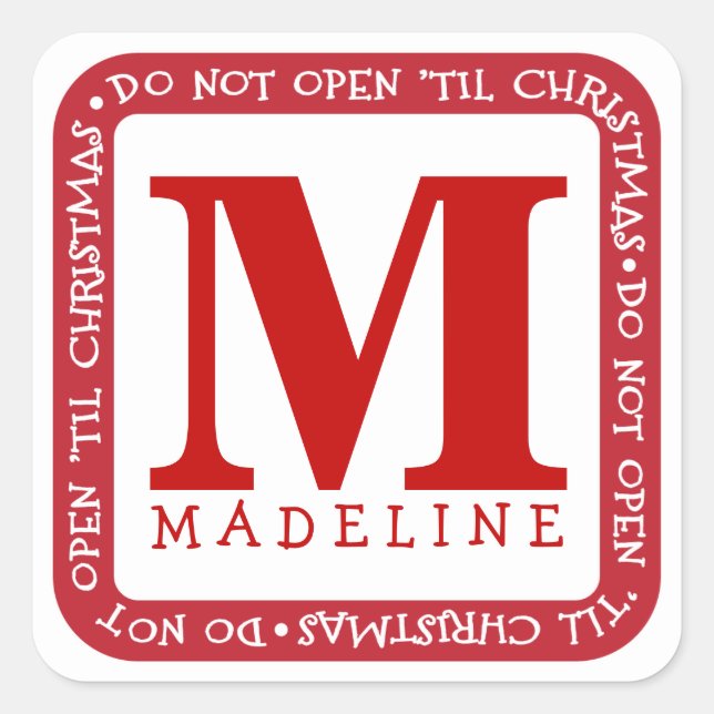 No abrir Navidades de cola Pegatina de regalo pers (Anverso)