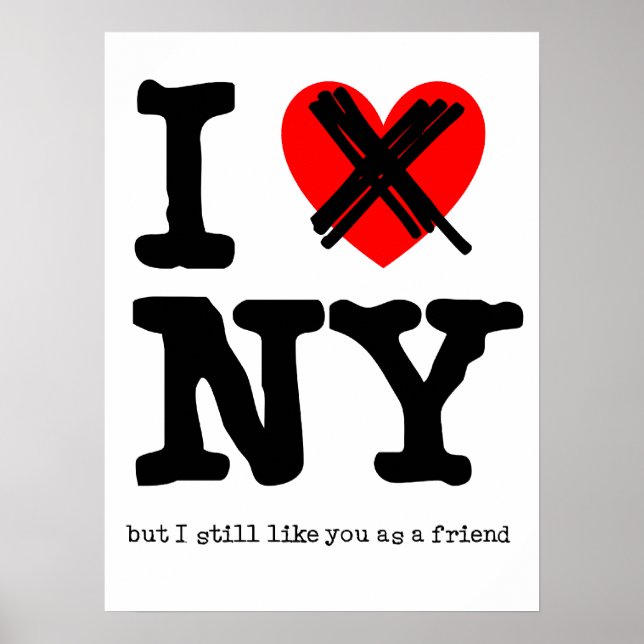 No Amar a Nueva York Póster Divertido Humor (Frente)