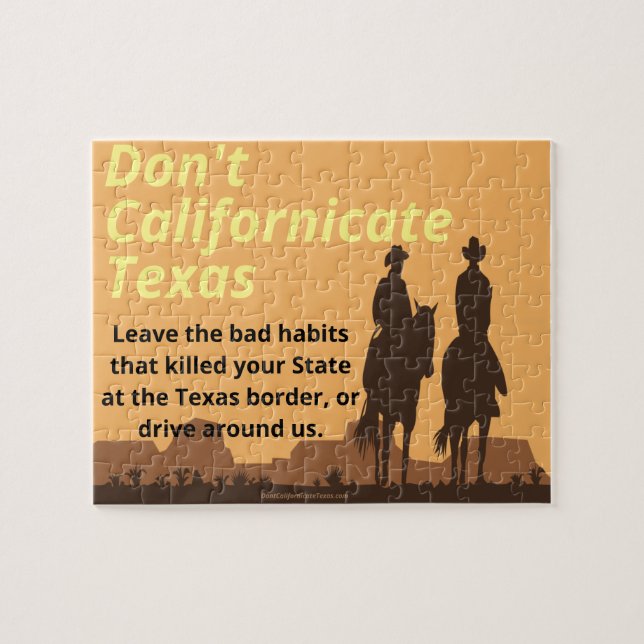 No californices el rompecabezas de Texas (Horizontal)