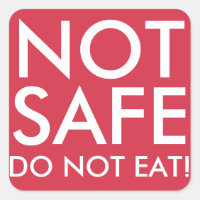 NO COMAS pegatinas de comida no segura para alergi