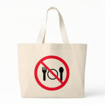 No comer Rótulo de círculo rojo | Bolsa Jumbo Tote