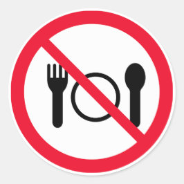 No comer Rótulo de círculo rojo | Pegatinas de Ron