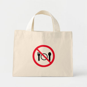 No comer Rótulo de círculo rojo   Pequeña bolsa pa