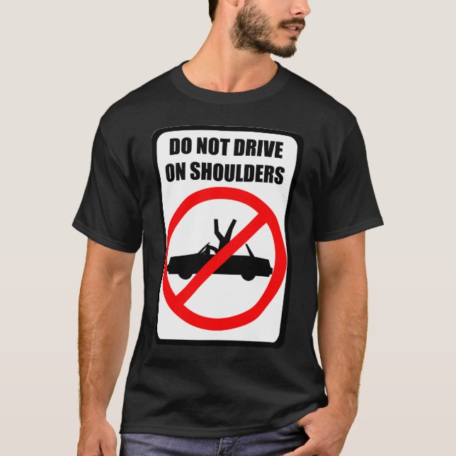 No conduzca en la camiseta negra de los hombros (Anverso)