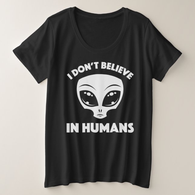 No Creo En Humanos Dibujo Alien En Blanco (Anverso del diseño)