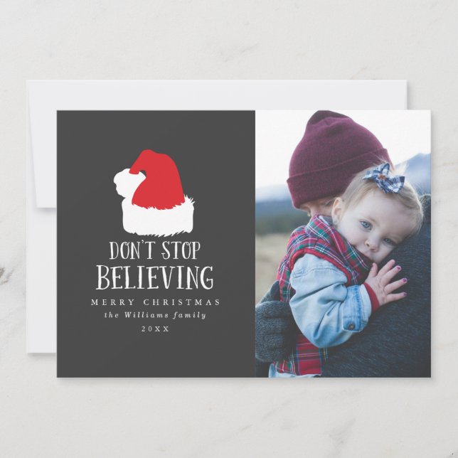 No dejen de creer en tarjetas de Navidades de foto (Anverso)