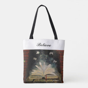 "No dejes de creer". Bolso de tela con estampado i