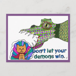 ¡No dejes que ganen tus demonios! Postal