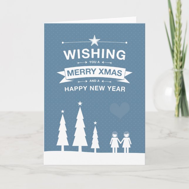 No derecho feliz tarjeta de Navidad del diseño (Anverso)
