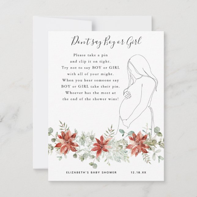 No digas niño o Chica | Juego Baby Shower (Anverso)