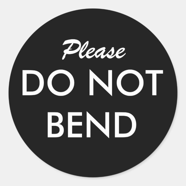 No doblar Pegatina (Anverso)