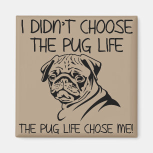 No Elegí La Vida De Pug Imán De Nevera Divertido