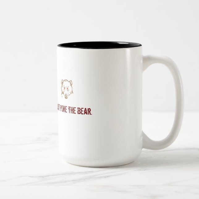 No empuje la taza del café/del té del oso (Derecha)