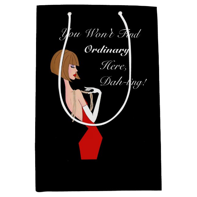 "¡No encontrarás lo normal aquí!" Bolsa de regalo  (Anverso)