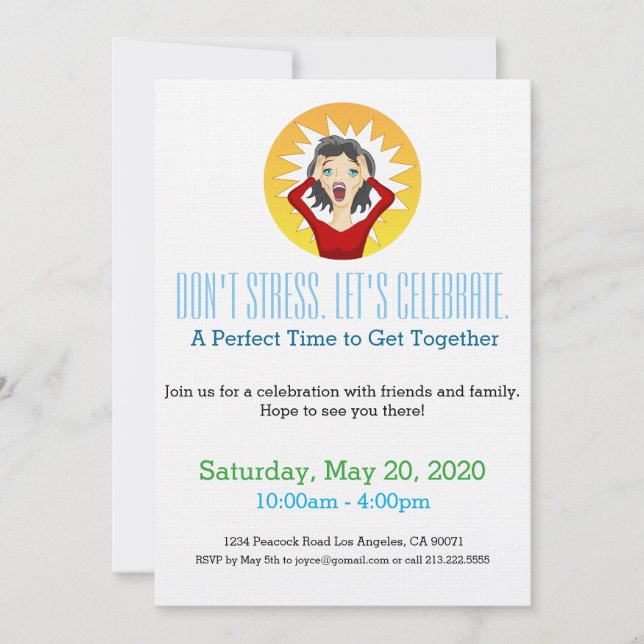No enfatizar la invitación de fiesta de último min (Anverso)