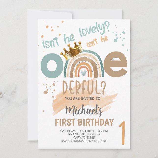 No es adorable, una invitación de cumpleaños de un (Anverso)