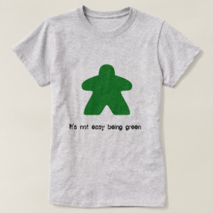 No es el ser fácil camiseta verde de Meeple