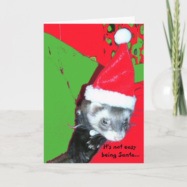 No es el ser fácil tarjeta de Navidad de Santa (Anverso)