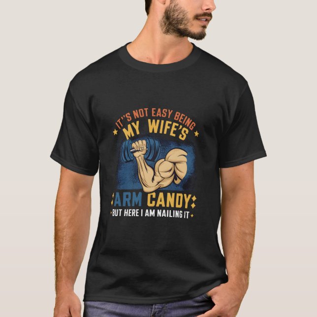 No es fácil ser la camiseta de mi esposa con velas (Anverso)