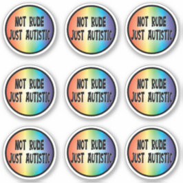 No es grosero sólo autista - paquete Pegatina