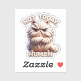 No es hoy el Pegatina humano gruñón de gato vinil