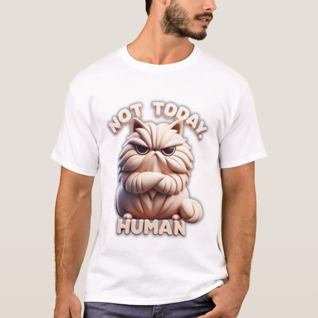 No es hoy la graciosa y gruñona camiseta de gato (Anverso)