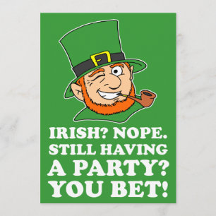 No es la invitación del Fiesta irlandés Leprechaun