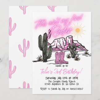 "No es mi primer rodeo" invitación de cumpleaños n