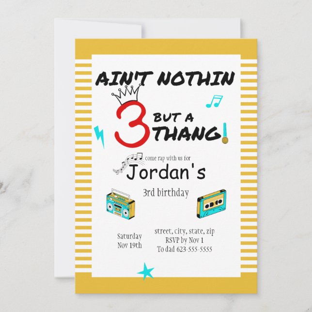 No es nada más que una invitación de 3 Thang (Anverso)