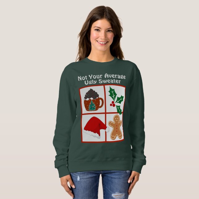 "No es tu promedio" Navidades feos suéter (Anverso completo)