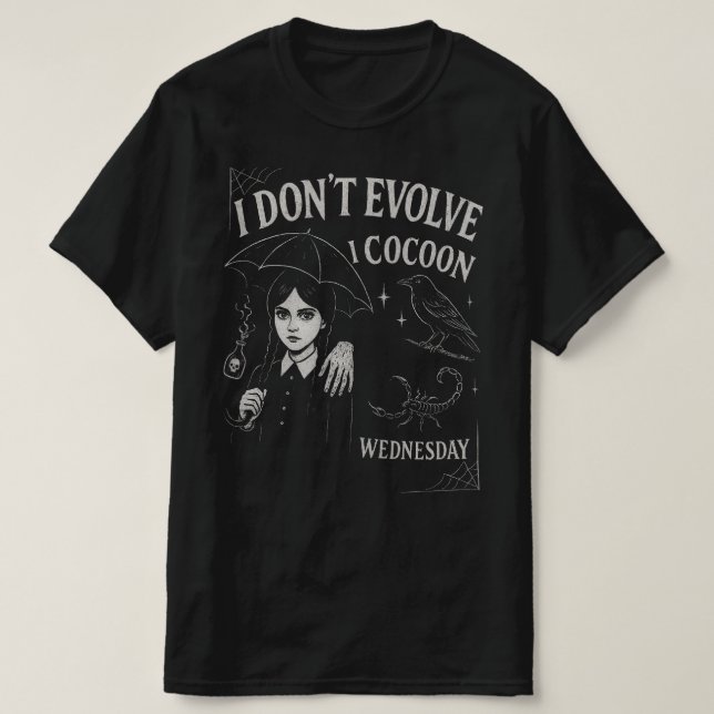 No Evoluciono Me Encoco  Camiseta Gráfica Gótica (Diseño del anverso)