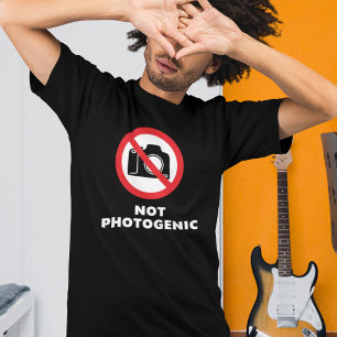 No Fotogénico - Camiseta con letrero de No Fotos